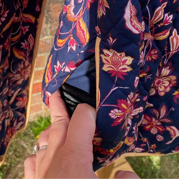 BNWT Thought Size 8 100% Organic Cotton Floral Paisley Print Open Jacket Trim - Picture 9 of 15